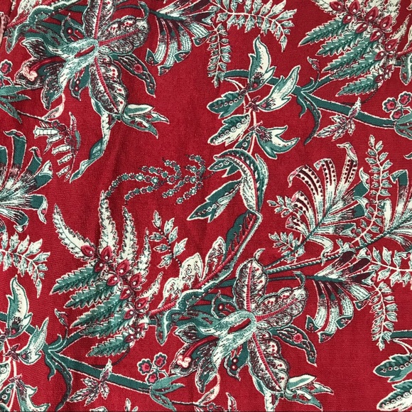 Loft Red Floral Wide Leg Pants, EUC, XL - Picture 4 of 12